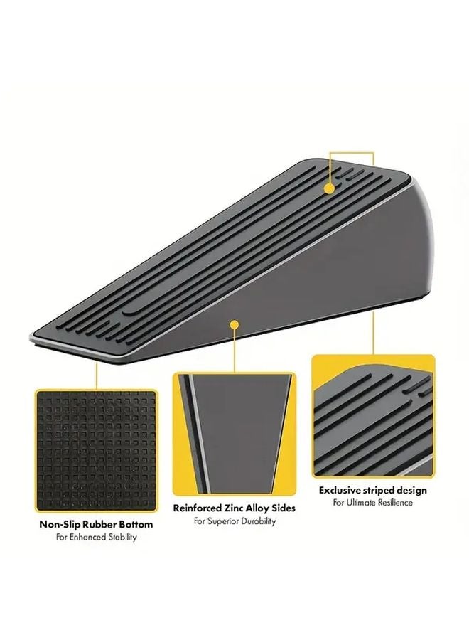 LSG Model Heavy Duty Alloy Door Stops No Drill Anti Slip Anti Collision Limiters Under Door Mounting - Image 2